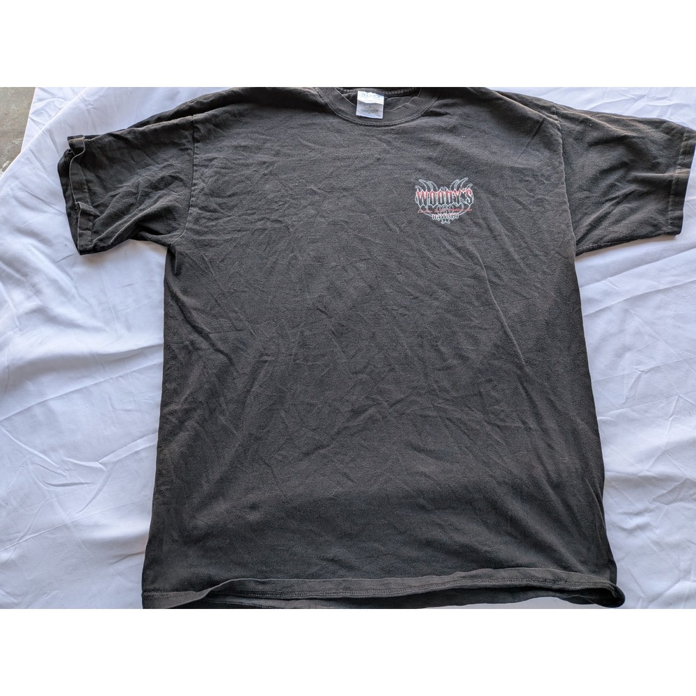Woody's Custom Built Motorcycles Hawaii Biker Graphic T-Shirt Black XL